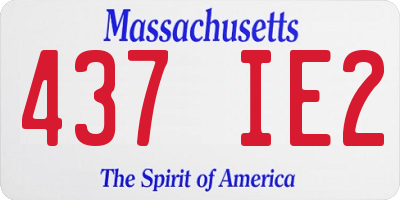 MA license plate 437IE2