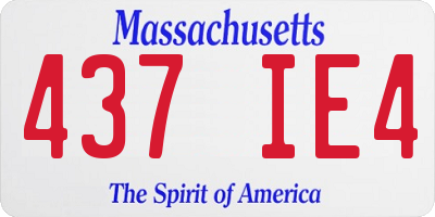 MA license plate 437IE4