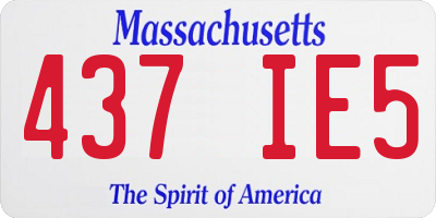 MA license plate 437IE5