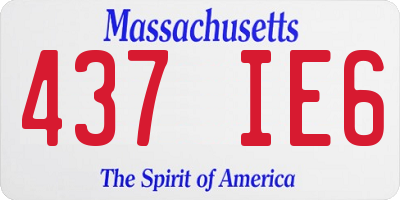 MA license plate 437IE6