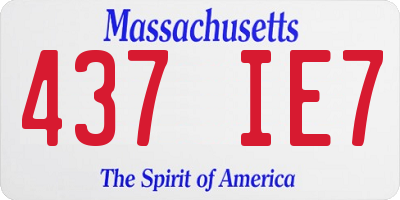 MA license plate 437IE7