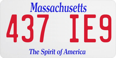 MA license plate 437IE9