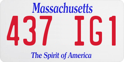 MA license plate 437IG1