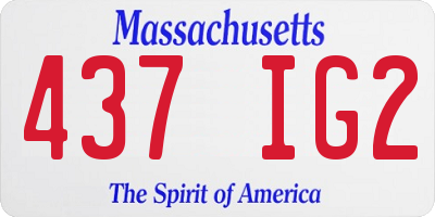 MA license plate 437IG2