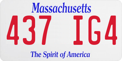 MA license plate 437IG4