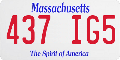 MA license plate 437IG5
