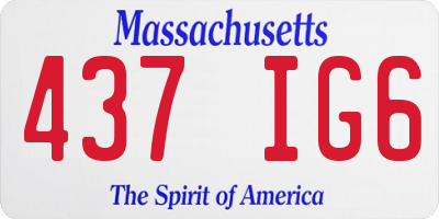 MA license plate 437IG6