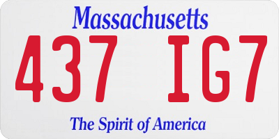 MA license plate 437IG7