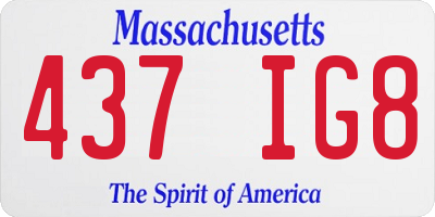 MA license plate 437IG8
