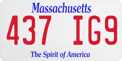 MA license plate 437IG9