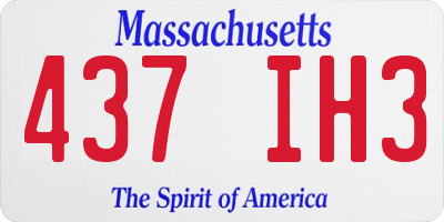 MA license plate 437IH3