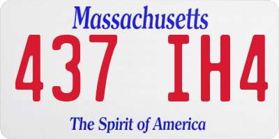 MA license plate 437IH4
