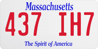 MA license plate 437IH7
