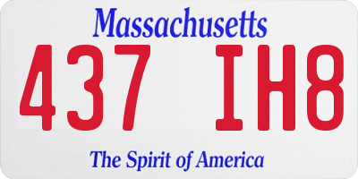 MA license plate 437IH8