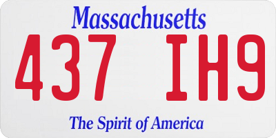 MA license plate 437IH9