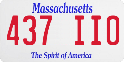 MA license plate 437II0