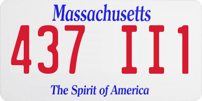 MA license plate 437II1