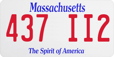 MA license plate 437II2