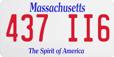 MA license plate 437II6