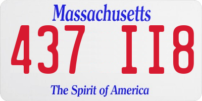 MA license plate 437II8