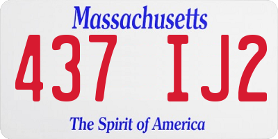 MA license plate 437IJ2