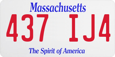 MA license plate 437IJ4