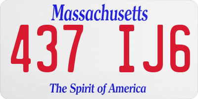 MA license plate 437IJ6