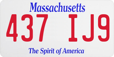 MA license plate 437IJ9