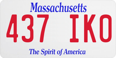 MA license plate 437IK0