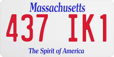 MA license plate 437IK1