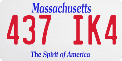 MA license plate 437IK4