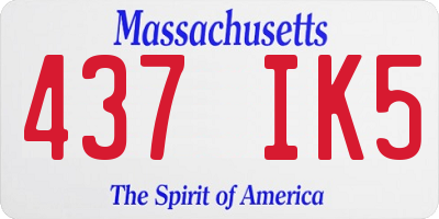 MA license plate 437IK5