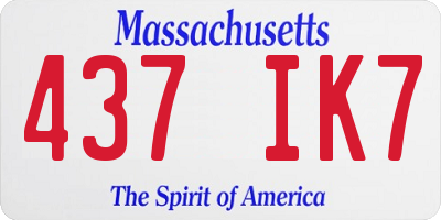 MA license plate 437IK7