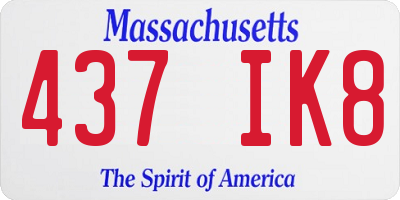 MA license plate 437IK8