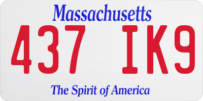 MA license plate 437IK9