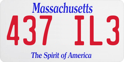 MA license plate 437IL3