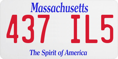 MA license plate 437IL5