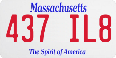 MA license plate 437IL8