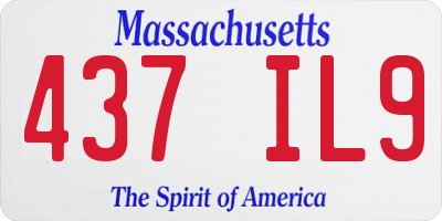 MA license plate 437IL9