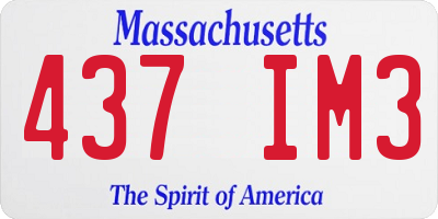 MA license plate 437IM3