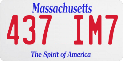 MA license plate 437IM7