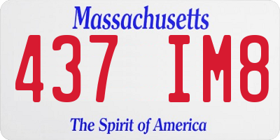MA license plate 437IM8