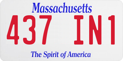 MA license plate 437IN1