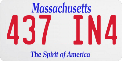 MA license plate 437IN4
