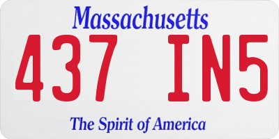 MA license plate 437IN5