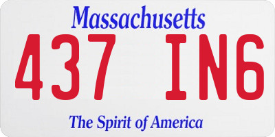 MA license plate 437IN6