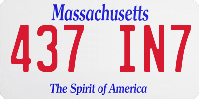 MA license plate 437IN7