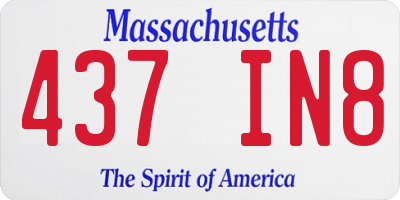 MA license plate 437IN8
