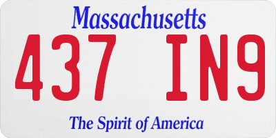 MA license plate 437IN9