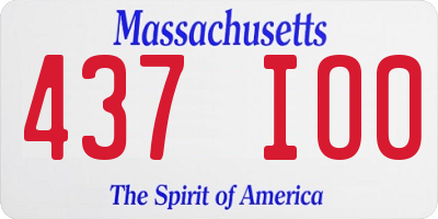 MA license plate 437IO0